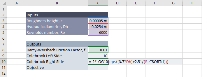 colebrook equation solver in excel engineerexcel excel solver macro