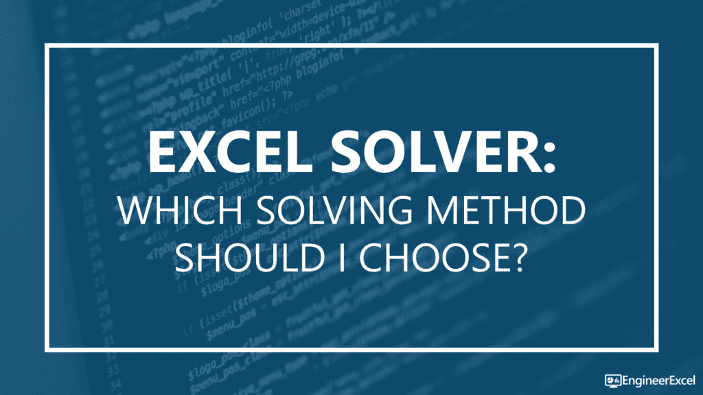 excel solver which solving
